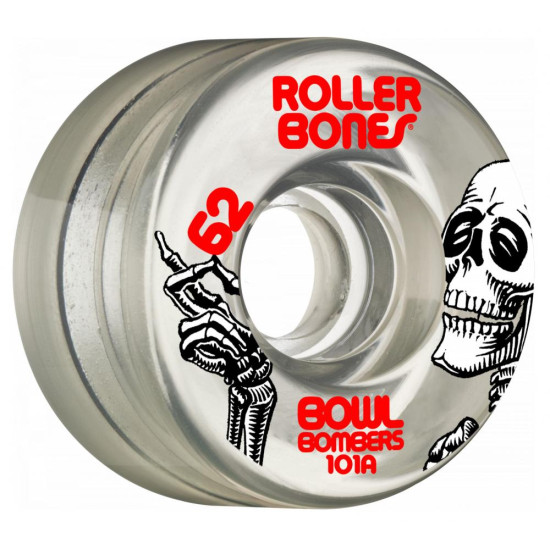 Rollerbones Quad Skate Wheels Bowl Bombers 101A  62mm (Pack of 8)