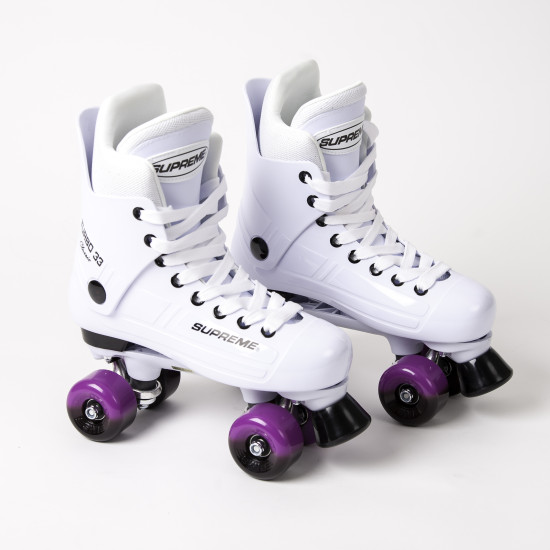 Supreme Turbo 33 Quad Roller Skates White Custom