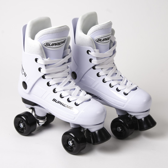 Supreme Turbo 33 Quad Roller Skates White Custom