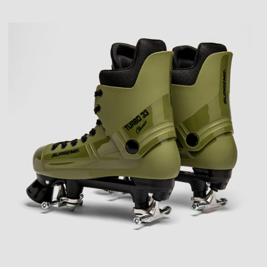 Supreme Turbo 33 Quad Roller Skates - Army Green with Ventro Wheels