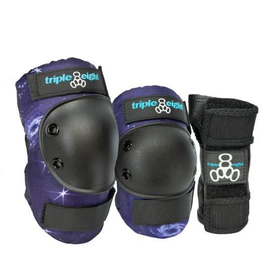 Triple 8 Saver Series 3 Pack Safety Pads Knee Elbow Wrist - Galaxy - Junior