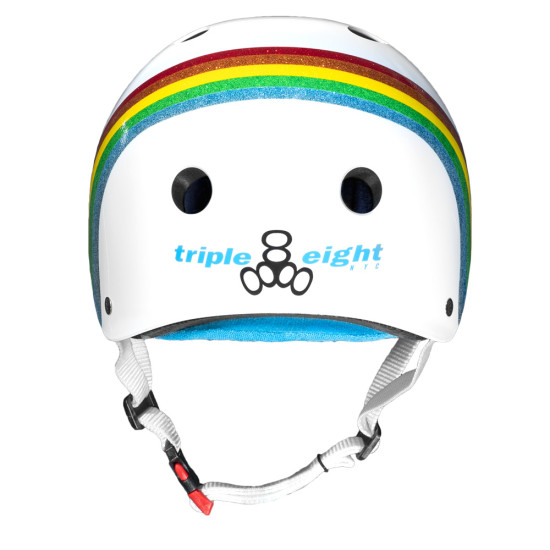 Triple 8 Cert Sweatsaver Helmet - Rainbow Sparkle White