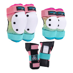 Triple 8 Saver Series 3 Pack Safety Pads Knee Elbow Wrist - Shaved Ice - Adult