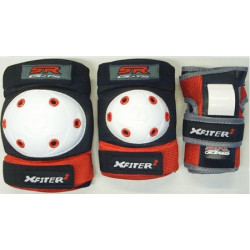 X-Fitter Junior 3 Piece Safety Pad Set Red/Black