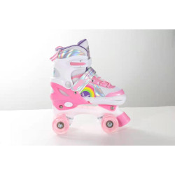 California Pro Chicago Adjustable Quad Roller Skates - Pink/White