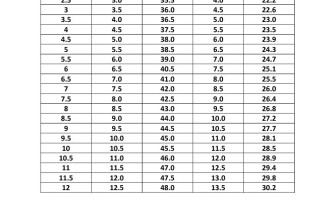 Bauer boot sizing guide