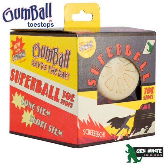 Gumball Superball Toe Stops 5/8" - Long 30mm (pair)
