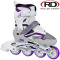 Stingray R7 Adjustable In-Line Roller Skate - White/Lilac