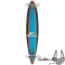 Urban Blue 44.5" Pintail Longboard - Logo, B5