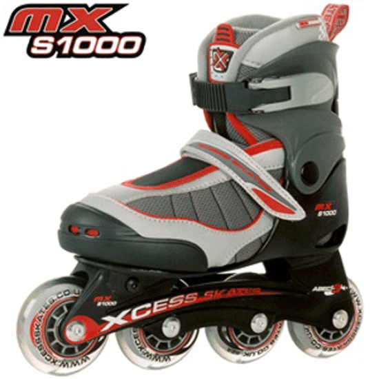 MX S1000 Adjustable In-Line Skates Red