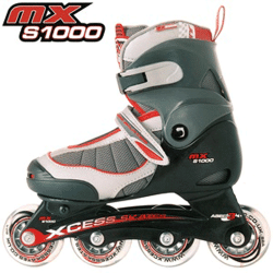 MX S1000 Adjustable In-Line Skates Red