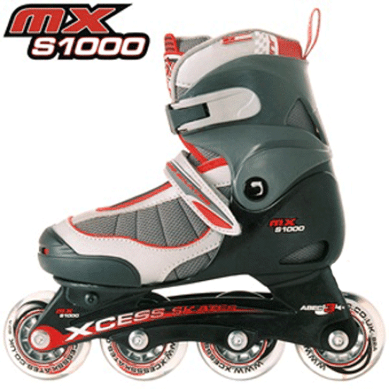 MX S1000 Adjustable In-Line Skates Red
