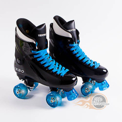 Ventro Pro Turbo Quad Skates - Blue Glitter Light Up Flashing Wheels