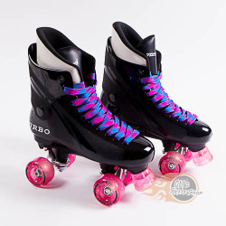 Ventro Pro Turbo Quad Skates - Pink Glitter Light Up Flashing Wheels