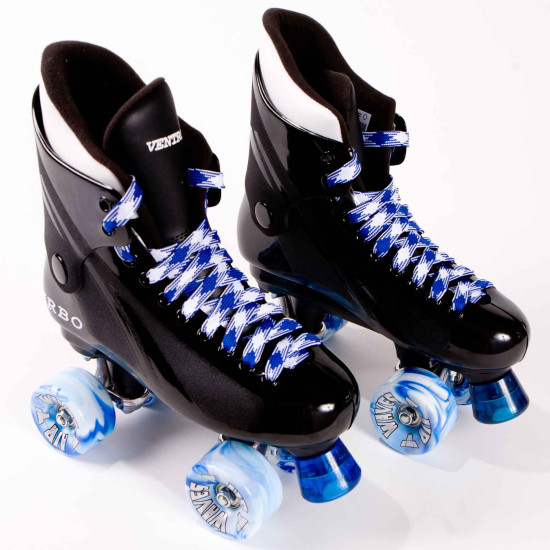 Ventro Pro Turbo Blue Quad Roller Skates with  Skate Bag 